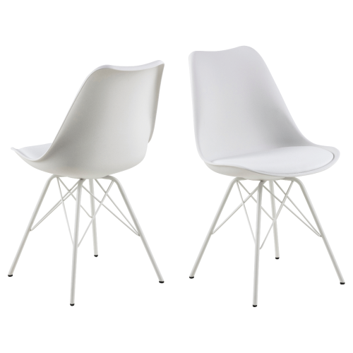 Hjem Design Nyx Dining Chair, Set of 2, White