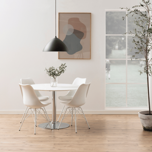 Hjem Design Nyx Dining Chair, White, Set of 2