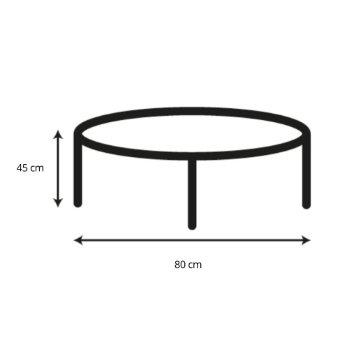 Hjem Design Gina Round Coffee Table, Natural & Black