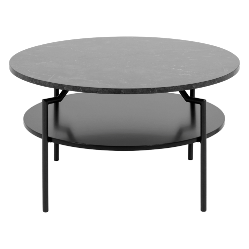 Hjem Design Gina Round Coffee Table, Black