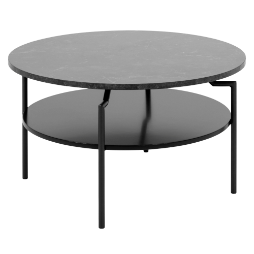 Hjem Design Gina Round Coffee Table, Black