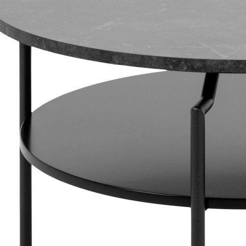 Hjem Design Gina Round Coffee Table, Black