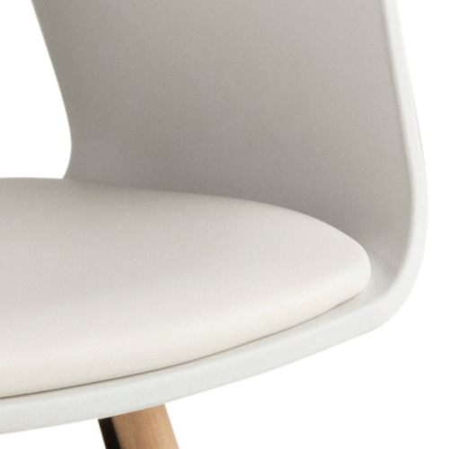 Hjem Design Milly Dining Chair with Armrest, Set of 2, White