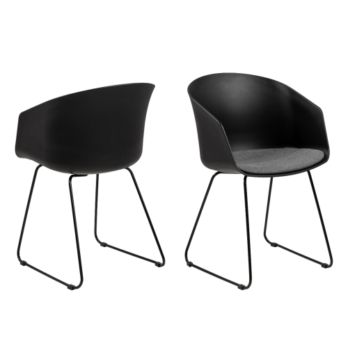 Hjem Design Lunar Dining Chair with Armrest, Set of 2