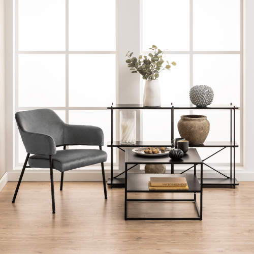 Hjem Design Newark Square Coffee Table with Shelf