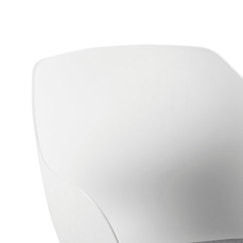 Hjem Design Milly Dining Chair with Armrest, Grey, Set of 2