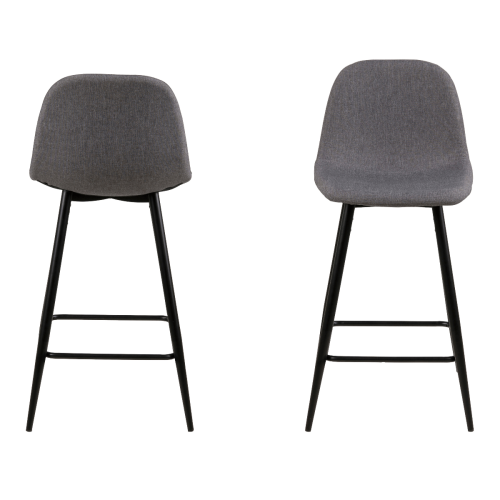 Hjem Design Verna Counter Stool, Light Grey, Set of 2