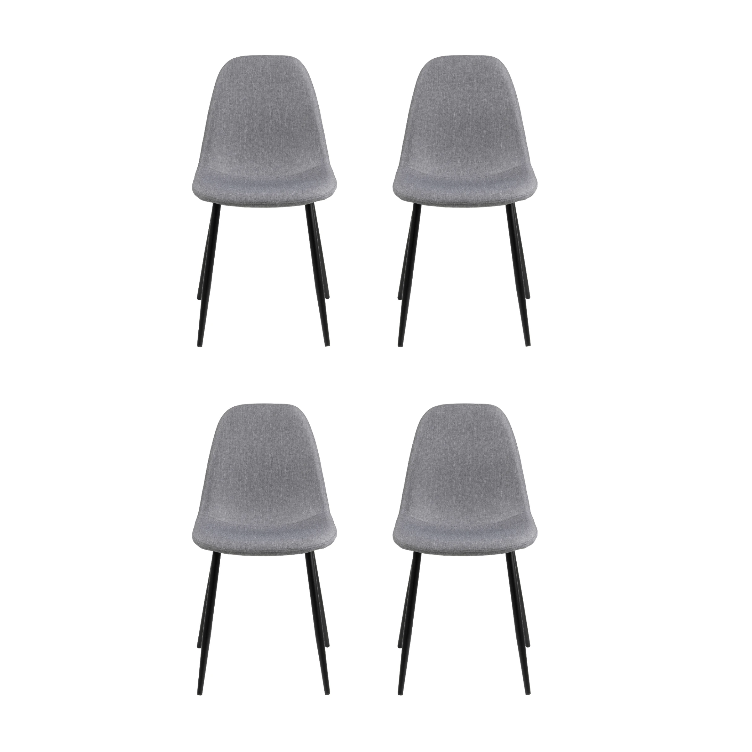 Hjem Design Verna Dining Chair, Light Grey, Set of 4