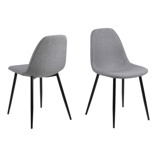 Hjem Design Verna Dining Chair, Light Grey, Set of 4