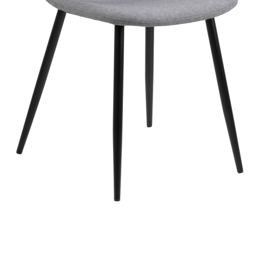 Hjem Design Verna Dining Chair, Light Grey, Set of 4