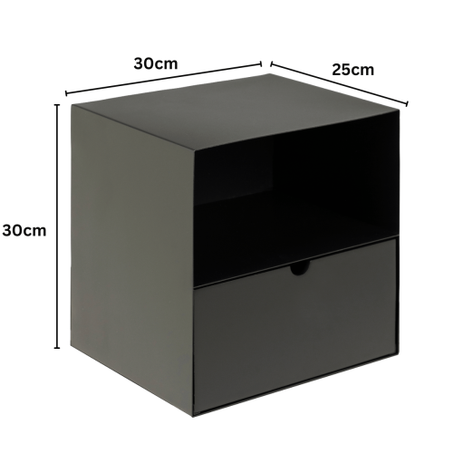 Hjem Design Jackson Bedside Table, Black