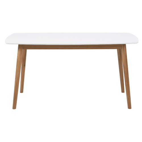 Hjem Design Yuno Rectangular Dining Table, White & Oak