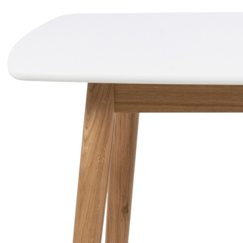 Hjem Design Yuno Rectangular Dining Table, White & Oak