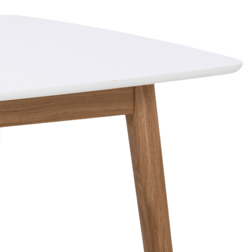 Hjem Design Yuno Rectangular Dining Table, White & Oak