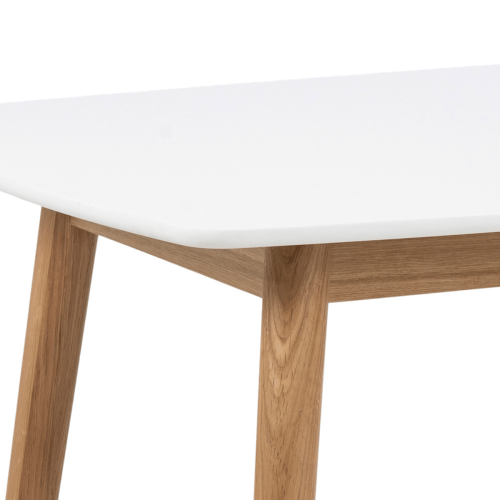 Hjem Design Yuno 4-Seater Dining Table, White & Oak