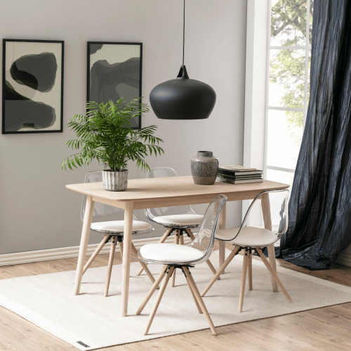 Hjem Design Yuno 4-Seater Dining Table, Oak