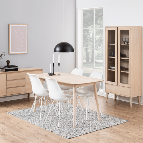 Hjem Design Yuno Rectangular Dining Table, Oak