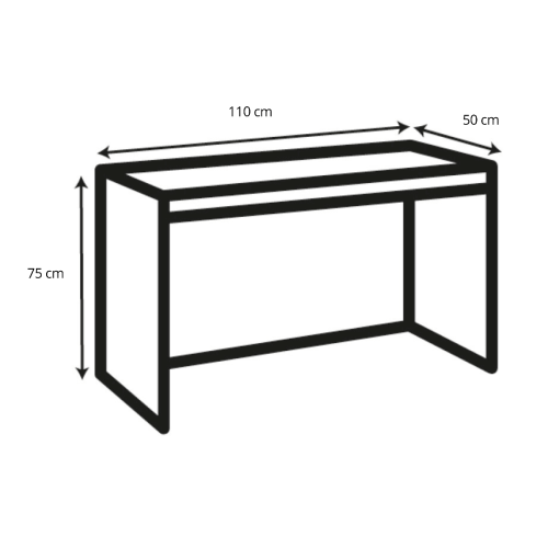 Hjem Design August Rectangular Office Desk, Natural & Black