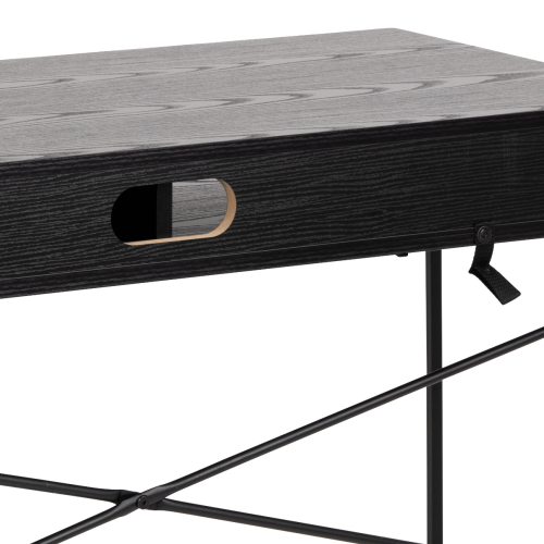 Hjem Design August Rectangular Office Desk, Black