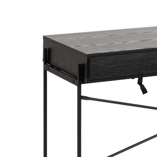 Hjem Design August Rectangular Office Desk, Black