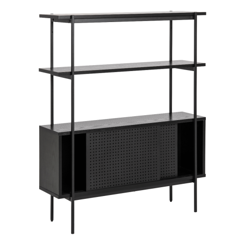 Hjem Design August Shelving Unit, Black, 94x27x114cm