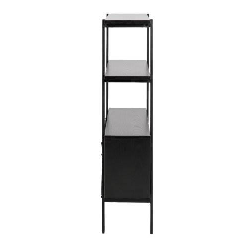 Hjem Design August Shelving Unit, Black, 94x27x114cm