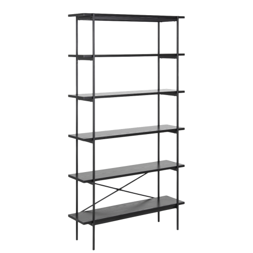 Hjem Design August Shelving Unit, Black, 94x27x172cm