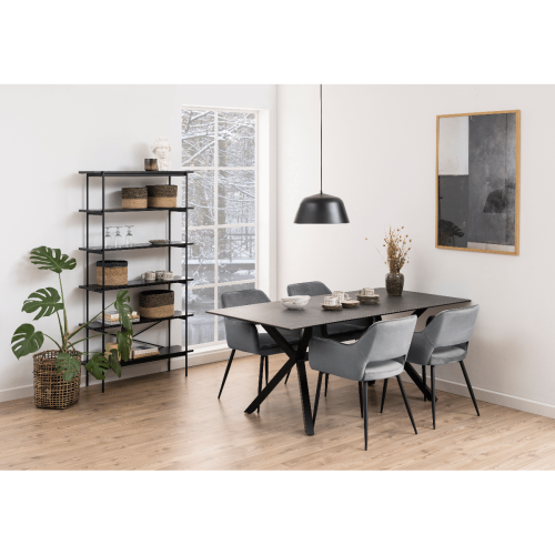 Hjem Design August Shelving Unit, Black, 94x27x172cm