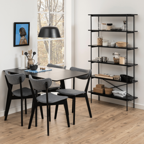 Hjem Design August Shelving Unit, Black, 94x27x172cm