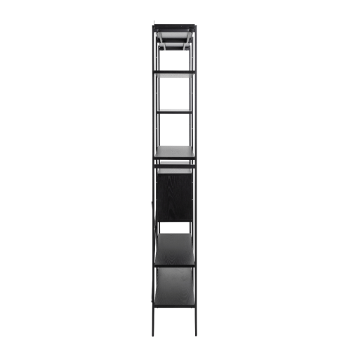 Hjem Design August Shelving Unit, Black, 172x27x188cm