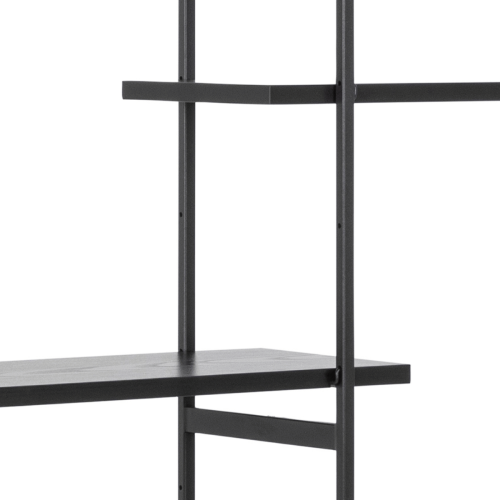 Hjem Design August Shelving Unit, Black, 172x27x188cm