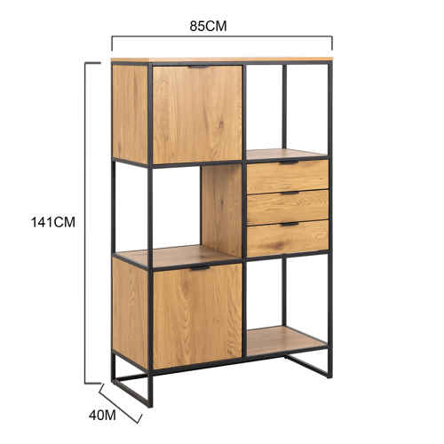 Hjem Design Swansea Bookcase, Low