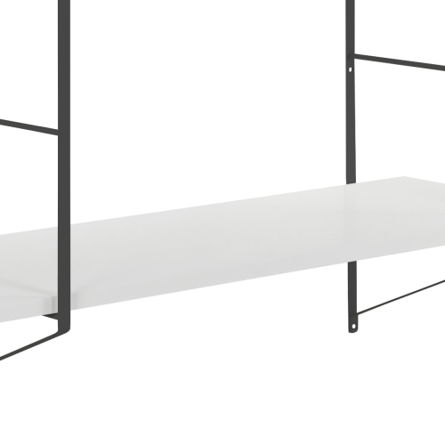 Hjem Design Cardiff Rectangular Wall Shelf, Small, White & Black