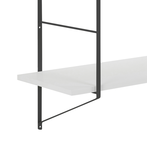 Hjem Design Cardiff Rectangular Wall Shelf, Small, White & Black