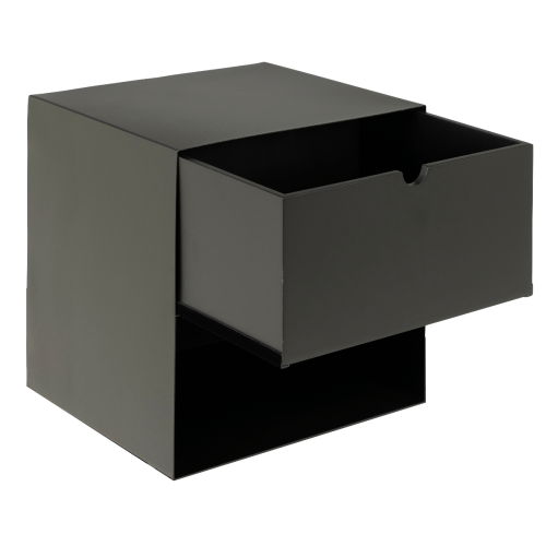 Hjem Design Jackson Bedside Table, Black, Set of 2