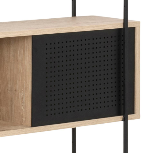 Hjem Design August Shelving Unit, Natural & Black, 172x27x188cm