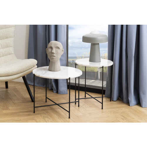 Hjem Design Avila Marble Side Table, White