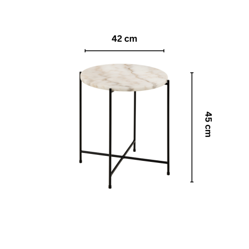 Hjem Design Avila Marble Side Table, White