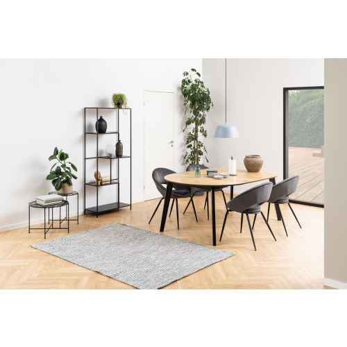 Hjem Design Avila Marble Side Table, Black