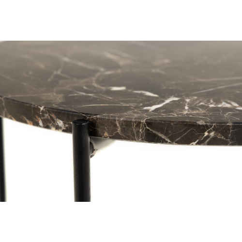 Hjem Design Avila Marble Side Table, Brown