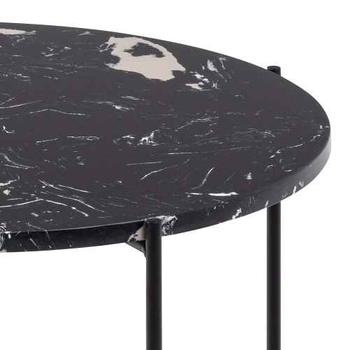 Hjem Design Avila Marble Coffee Table, Black