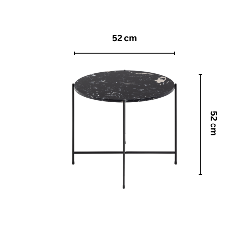 Hjem Design Avila Marble Coffee Table, Black