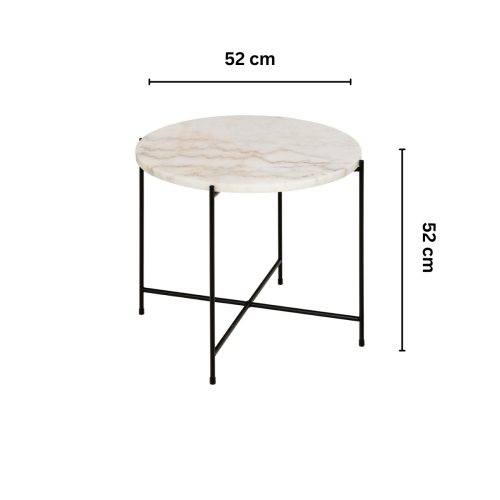 Hjem Design Avila Marble Coffee Table, White