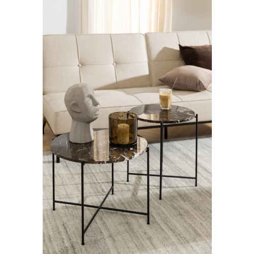 Hjem Design Avila Marble Coffee Table, Brown