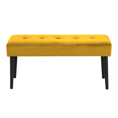 Hjem Design Glory Velvet Bench, Yellow