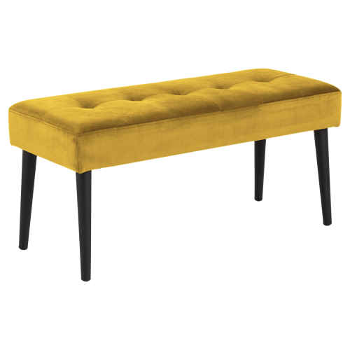 Hjem Design Glory Velvet Bench, Yellow