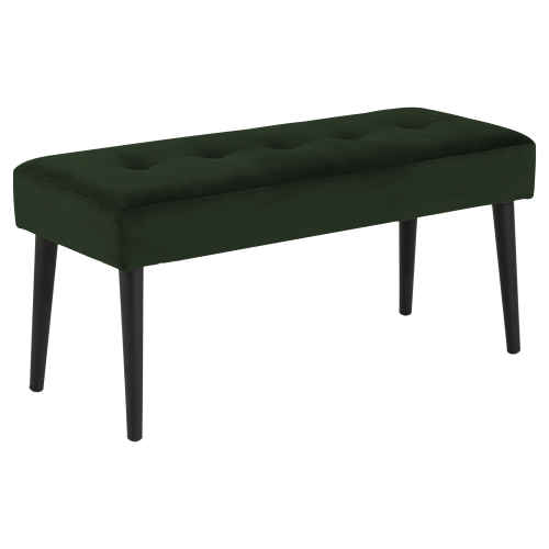 Hjem Design Glory Velvet Bench, Forest Green