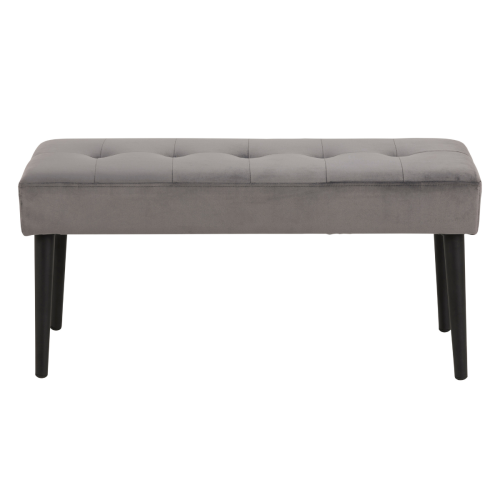 Hjem Design Glory Velvet Bench, Dark Grey