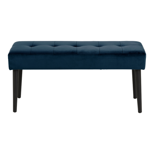 Hjem Design Glory Velvet Bench, Navy Blue