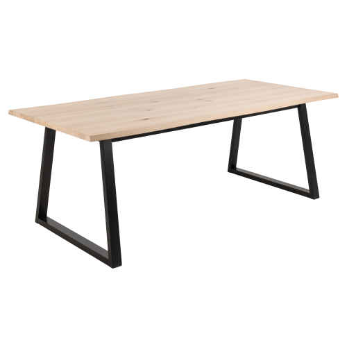 Hjem Design Malika Rectangular Dining Table, Natural & Black